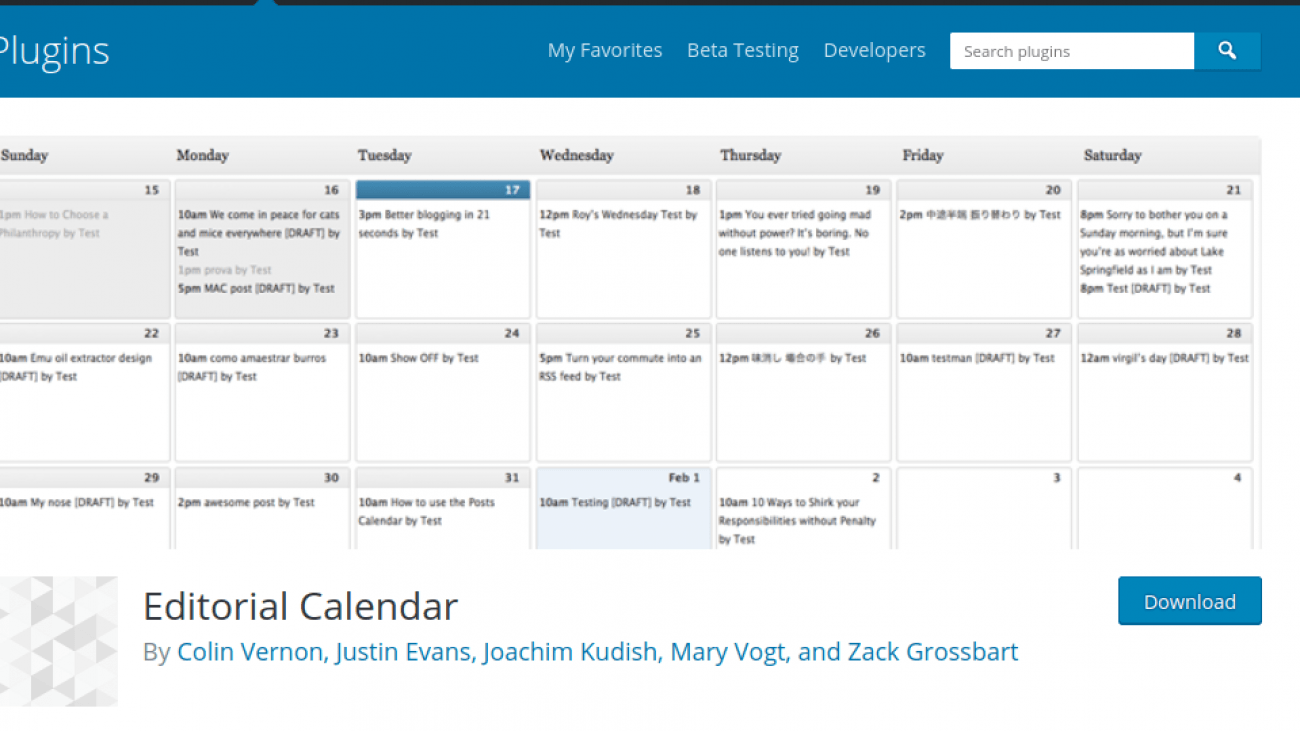 wp editorial calendar