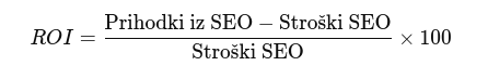 izračun roi za seo formula
